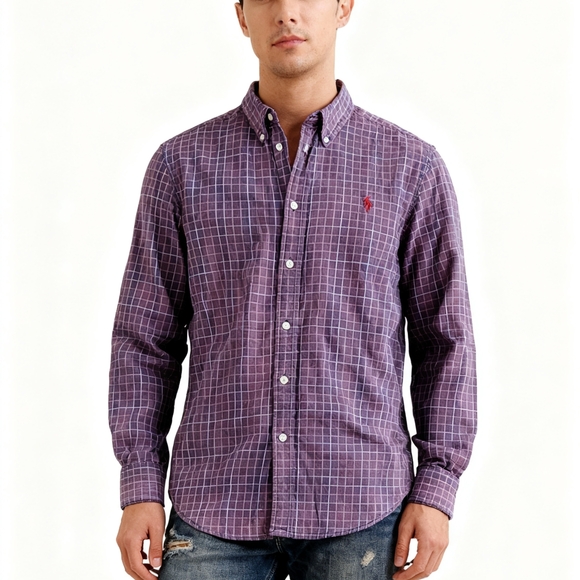 Ralph Lauren Purple Checkered Casual Shirt - Picture 4 of 10